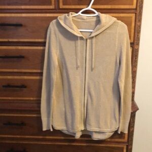 Chico's Zenergy Gold Metallic Hooded Sweater